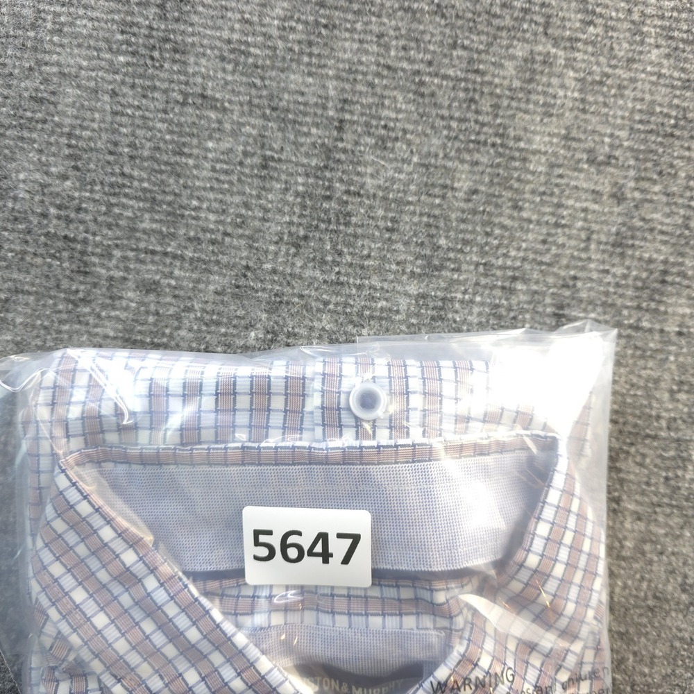 Johnston Murphy‎ Shirt Large Long Sleeve Button Up Multicolor Check Pocket - Picture 8 of 8